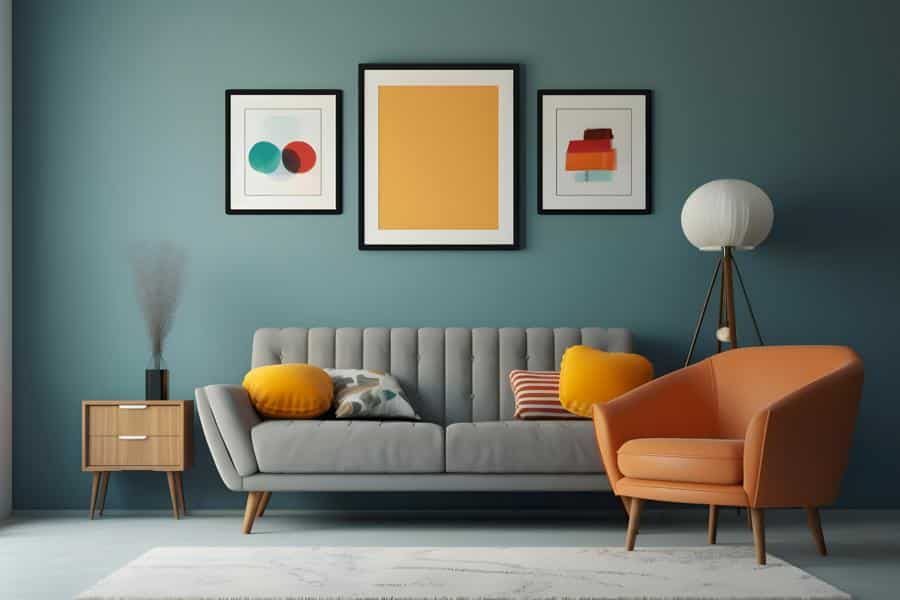 kräftige Farben im Wohnzimmer